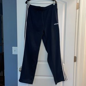 Adidas xl 3 stripe black joggers xl shiny silky feel